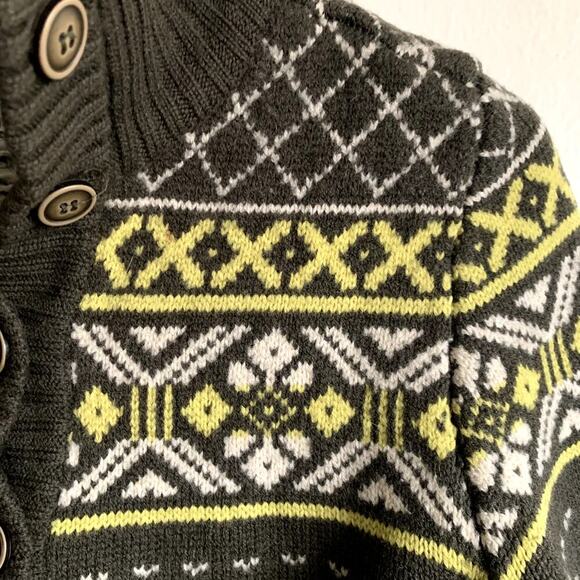 CARVE DESIGNS Merino Wool Button Down Fair Isles Print Cardigan Sweater Size S - Picture 3 of 10
